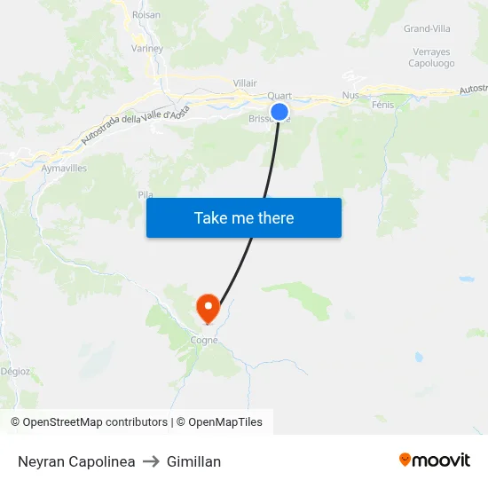 Neyran Terminal to Gimillan map