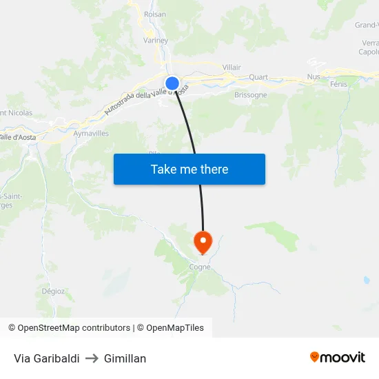 Garibaldi Street to Gimillan map