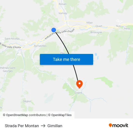 Montan Road to Gimillan map