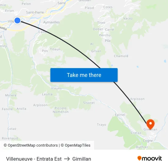 Villenueuve - East Entrance to Gimillan map