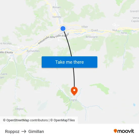 Roppoz to Gimillan map