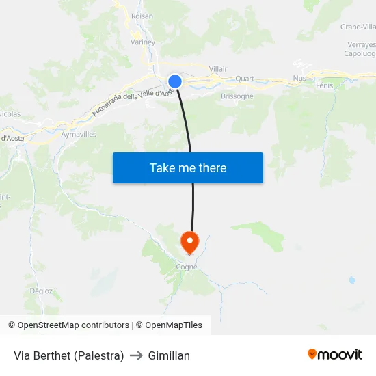 Via Berthet (Gymnasium) to Gimillan map