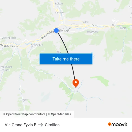 Via Grand Eyvia B to Gimillan map