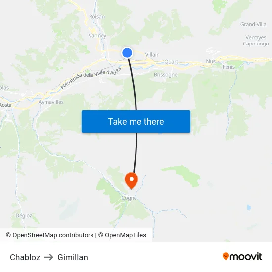 Chabloz to Gimillan map