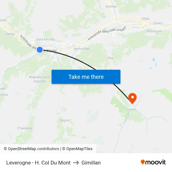 Leverogne - H. Col Du Mont to Gimillan map