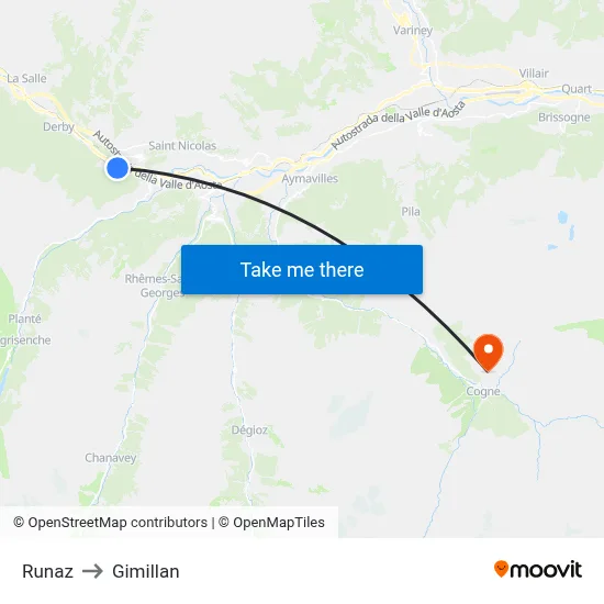 Runaz to Gimillan map