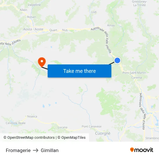 Cheese Shop to Gimillan map