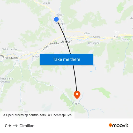 Crè to Gimillan map