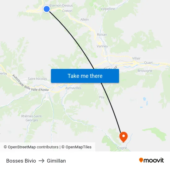 Bosses Junction to Gimillan map