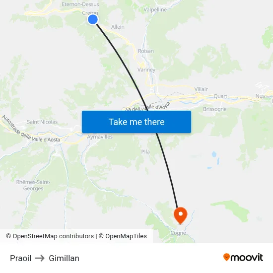 Praoil to Gimillan map