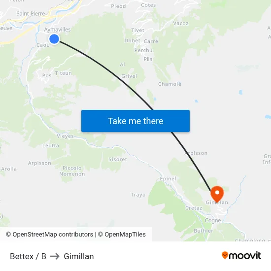 Bettex / B to Gimillan map
