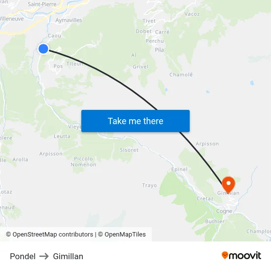 Pondel to Gimillan map