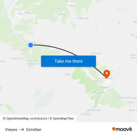 Vieyes to Gimillan map