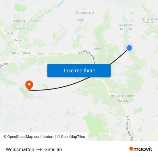 Weissmatten to Gimillan map