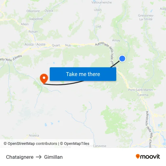 Chataignere to Gimillan map