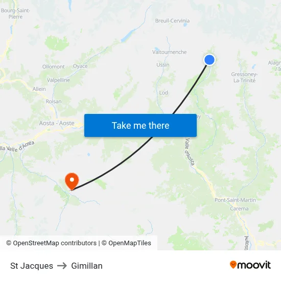 St Jacques to Gimillan map