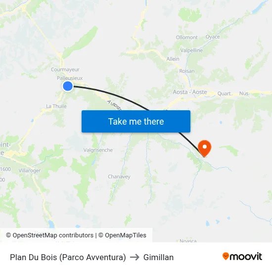 Plan Du Bois (Adventure Park) to Gimillan map