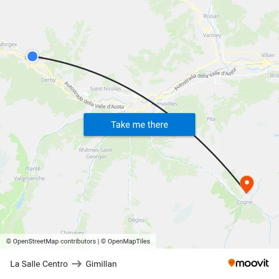 La Salle Center to Gimillan map