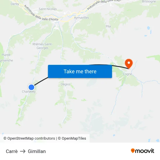Carrè to Gimillan map