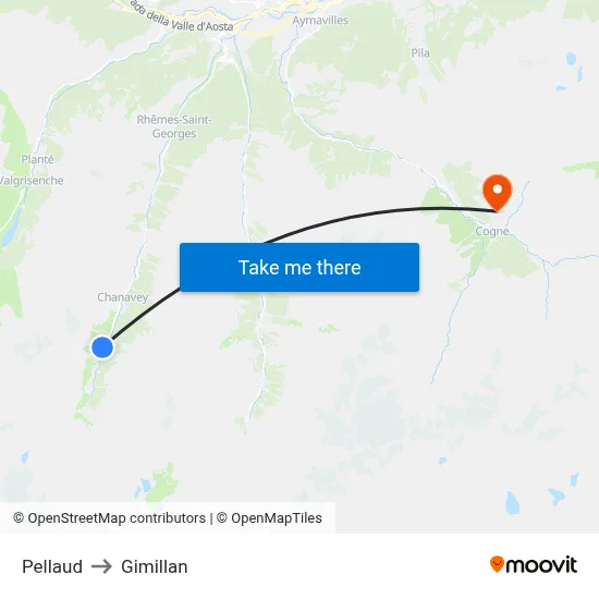 Pellaud to Gimillan map