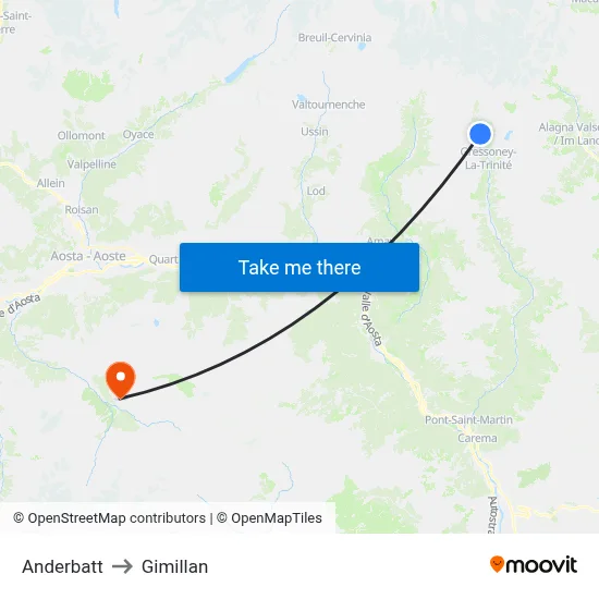 Anderbatt to Gimillan map