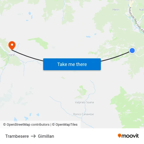 Trambesere to Gimillan map