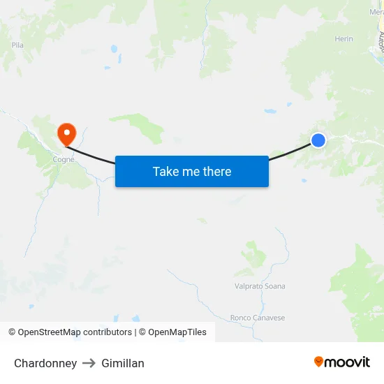 Chardonney to Gimillan map