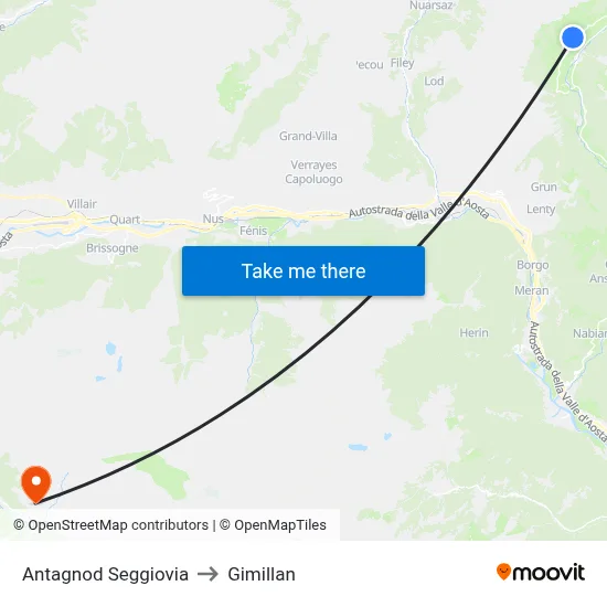 Antagnod Chairlift to Gimillan map