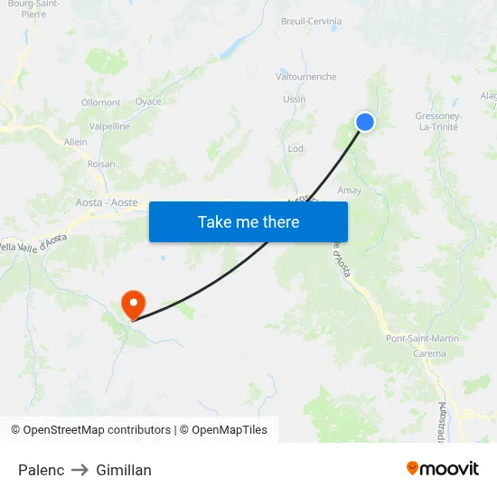 Palenc to Gimillan map