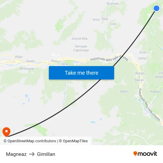 Magneaz to Gimillan map