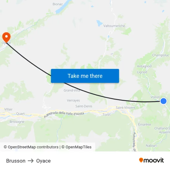Brusson to Oyace map