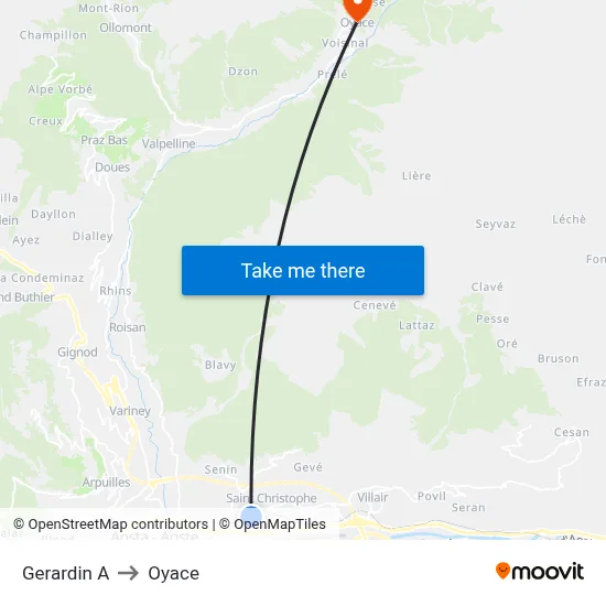 Gerardin A to Oyace map