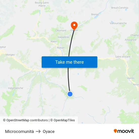 Microcommunity to Oyace map