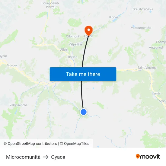 Microcommunity to Oyace map