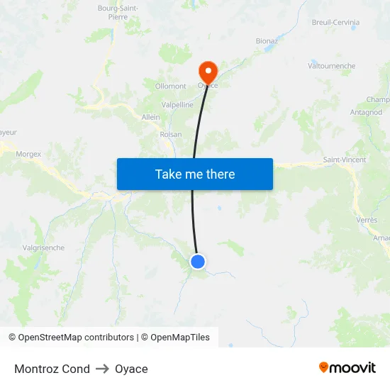 Montroz Cond to Oyace map