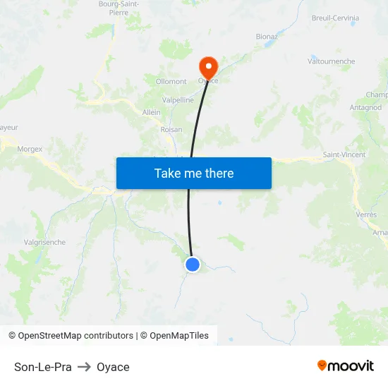 Son-Le-Pra to Oyace map