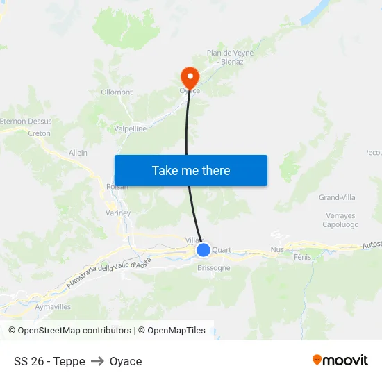 SS 26 - Teppe to Oyace map