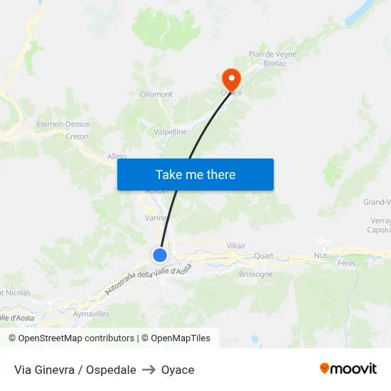 Geneva Street / Hospital to Oyace map