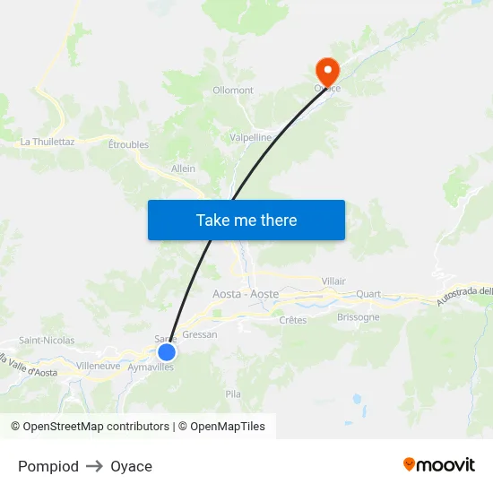 Pompiod to Oyace map