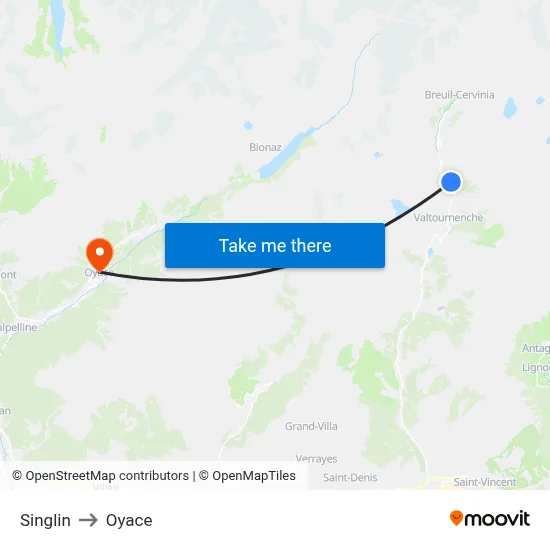 Singlin to Oyace map