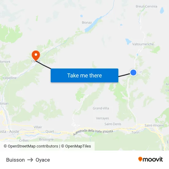 Buisson to Oyace map