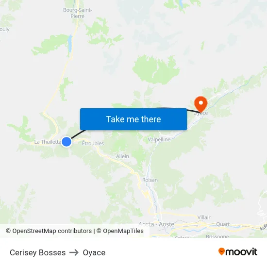 Cerisey Bosses to Oyace map