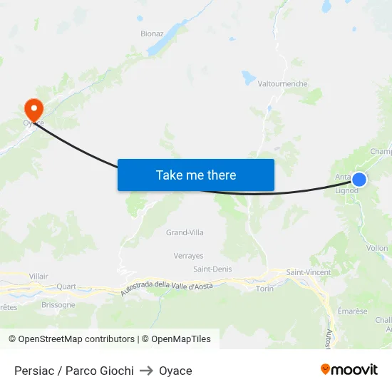 Persiac / Playground to Oyace map