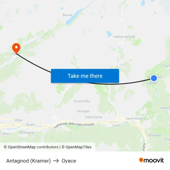 Antagnod (Kramer) to Oyace map
