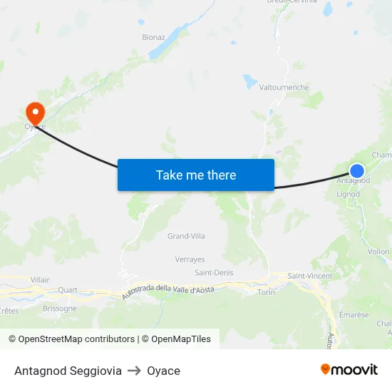 Antagnod Chairlift to Oyace map
