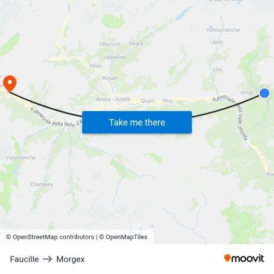 Faucille to Morgex map