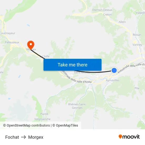 Fochat to Morgex map