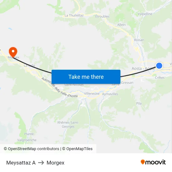 Meysattaz A to Morgex map