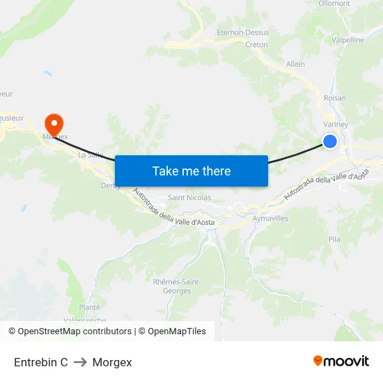 Entrebin C to Morgex map