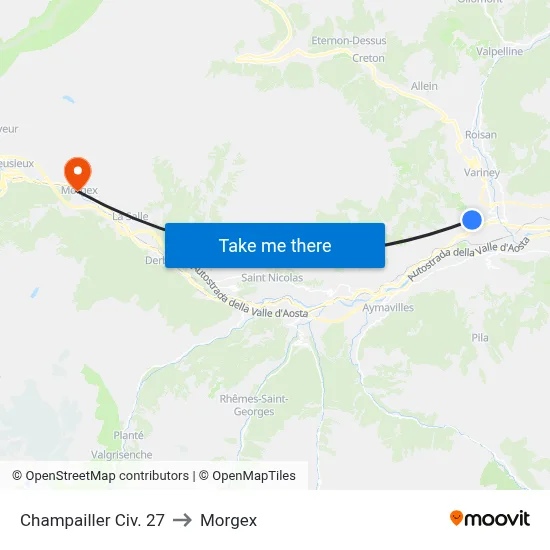 27 Champailler Street to Morgex map